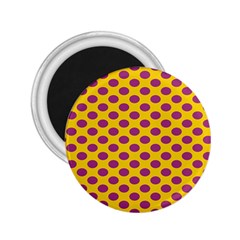 Polka Dot Purple Yellow 2 25  Magnets by Mariart