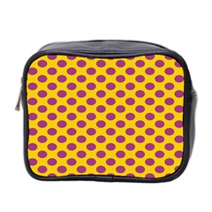 Polka Dot Purple Yellow Mini Toiletries Bag 2-side