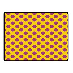 Polka Dot Purple Yellow Fleece Blanket (small) by Mariart