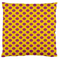 Polka Dot Purple Yellow Large Cushion Case (one Side)