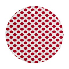 Polka Dot Red White Ornament (round)