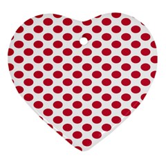 Polka Dot Red White Ornament (heart)