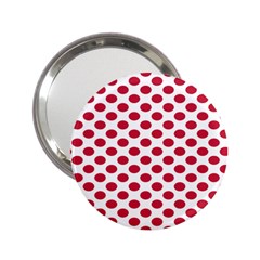 Polka Dot Red White 2 25  Handbag Mirrors by Mariart