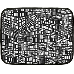 Plaid Black White Double Sided Fleece Blanket (mini) 