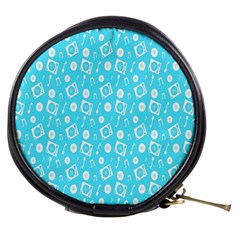 Record Blue Dj Music Note Club Mini Makeup Bags by Mariart