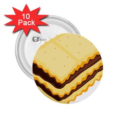 Sandwich Biscuit Chocolate Bread 2 25  Buttons (10 Pack) 