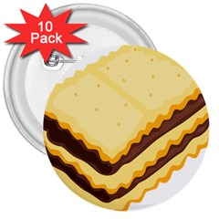 Sandwich Biscuit Chocolate Bread 3  Buttons (10 Pack) 