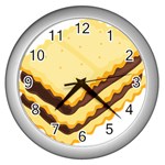 Sandwich Biscuit Chocolate Bread Wall Clocks (Silver)  Front