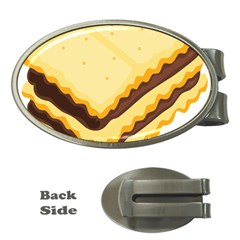 Sandwich Biscuit Chocolate Bread Money Clips (oval)  by Mariart