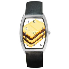 Sandwich Biscuit Chocolate Bread Barrel Style Metal Watch by Mariart