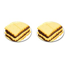 Sandwich Biscuit Chocolate Bread Cufflinks (oval)