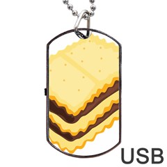 Sandwich Biscuit Chocolate Bread Dog Tag Usb Flash (two Sides) by Mariart