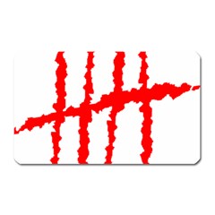 Scratches Claw Red White H Magnet (rectangular)