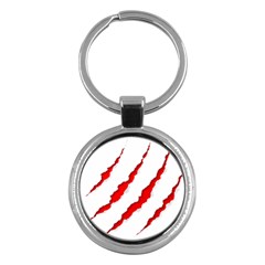 Scratches Claw Red White Key Chains (Round) 