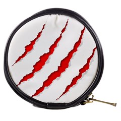 Scratches Claw Red White Mini Makeup Bags