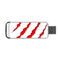 Scratches Claw Red White Portable USB Flash (One Side)