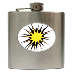 Spot Star Yellow Black White Hip Flask (6 Oz) by Mariart