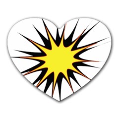 Spot Star Yellow Black White Heart Mousepads