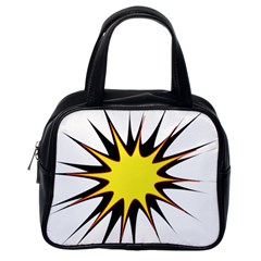 Spot Star Yellow Black White Classic Handbags (one Side) by Mariart