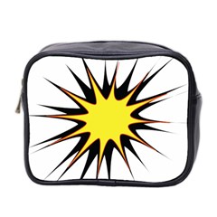 Spot Star Yellow Black White Mini Toiletries Bag 2-side by Mariart