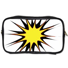 Spot Star Yellow Black White Toiletries Bags 2-side by Mariart