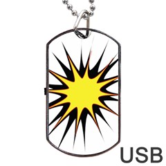 Spot Star Yellow Black White Dog Tag Usb Flash (two Sides) by Mariart