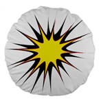 Spot Star Yellow Black White Large 18  Premium Flano Round Cushions Front