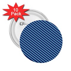 Striped  Line Blue 2 25  Buttons (10 Pack) 