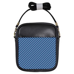 Striped  Line Blue Girls Sling Bags by Mariart