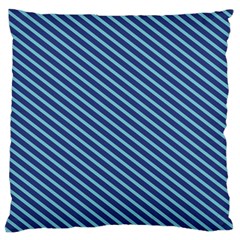 Striped  Line Blue Large Flano Cushion Case (one Side) by Mariart