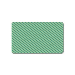 Striped Green Magnet (name Card) by Mariart