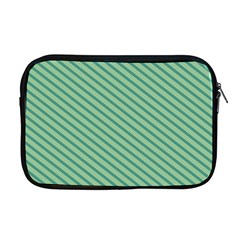 Striped Green Apple Macbook Pro 17  Zipper Case by Mariart