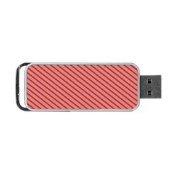 Striped Purple Orange Portable Usb Flash (two Sides)