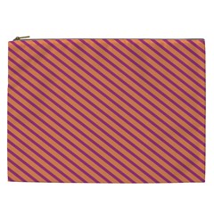 Striped Purple Orange Cosmetic Bag (xxl) 
