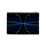 Sine Squared Line Blue Black Light Cosmetic Bag (Medium)  Back