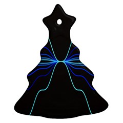 Sine Squared Line Blue Black Light Ornament (Christmas Tree) 