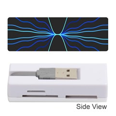 Sine Squared Line Blue Black Light Memory Card Reader (stick)  by Mariart