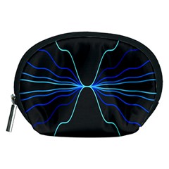 Sine Squared Line Blue Black Light Accessory Pouches (Medium) 