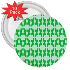 Sign Green A 3  Buttons (10 Pack) 