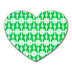 Sign Green A Heart Mousepads by Mariart