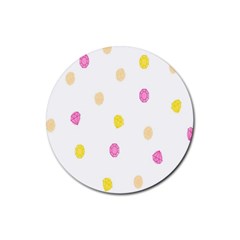 Stone Diamond Yellow Pink Brown Rubber Coaster (round) 