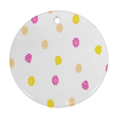Stone Diamond Yellow Pink Brown Round Ornament (two Sides)