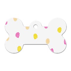 Stone Diamond Yellow Pink Brown Dog Tag Bone (one Side) by Mariart