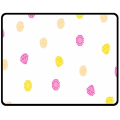 Stone Diamond Yellow Pink Brown Fleece Blanket (medium) 