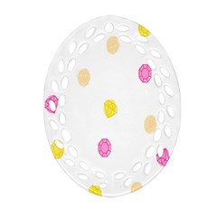 Stone Diamond Yellow Pink Brown Ornament (oval Filigree) by Mariart