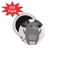 Tooth Bigstock Cute Cartoon Mouse Grey Animals Pest 1.75  Magnets (100 pack) 