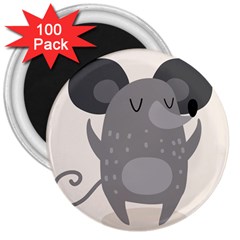 Tooth Bigstock Cute Cartoon Mouse Grey Animals Pest 3  Magnets (100 Pack)