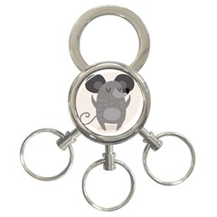 Tooth Bigstock Cute Cartoon Mouse Grey Animals Pest 3-Ring Key Chains