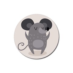 Tooth Bigstock Cute Cartoon Mouse Grey Animals Pest Rubber Coaster (round) 