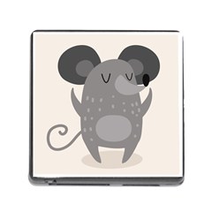 Tooth Bigstock Cute Cartoon Mouse Grey Animals Pest Memory Card Reader (Square)